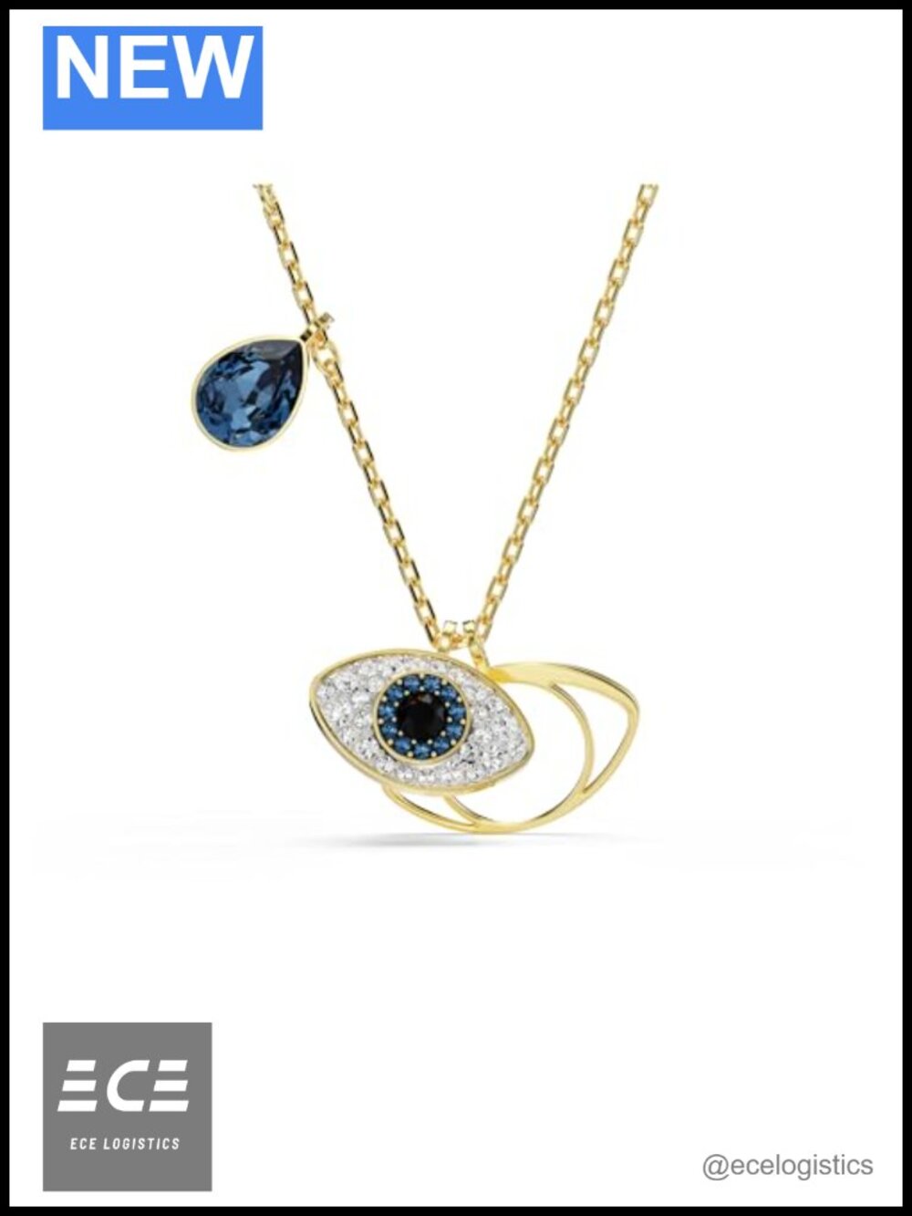Swarovski Symbolica Evil Eye Pendant Gold-Tone Crystal Necklace